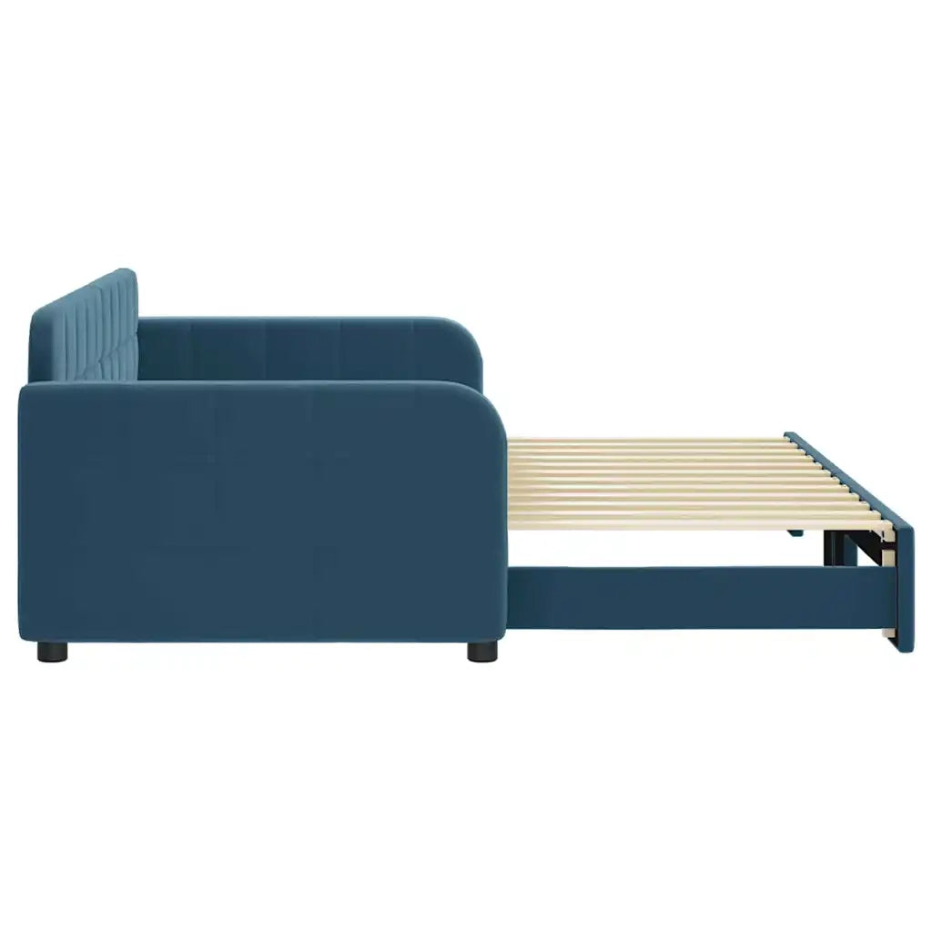 Divano Letto con Letto Estraibile-Sofa Letto-Daybed Blu 90x200 cm in Velluto 733588