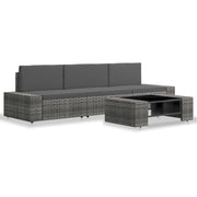 Set Divani da Giardino 4 pz in Polyrattan Grigio 3054601