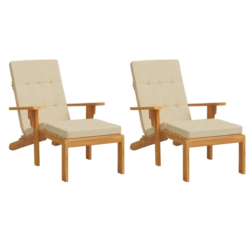 Cuscini per Sedia a Sdraio 2 pz | Cuscini per sedie Beige in Tessuto Oxford