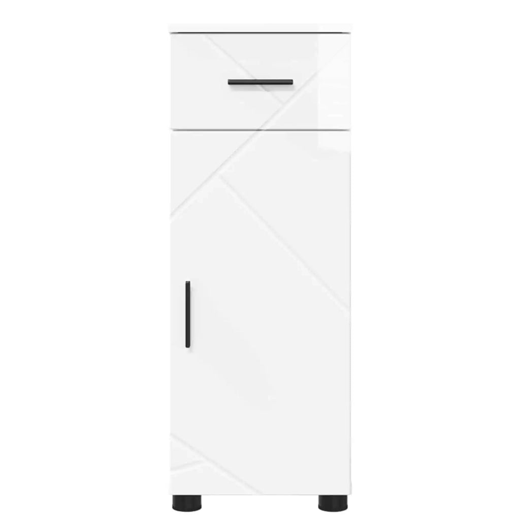 Mobile da Bagno con cassetto Bianco Lucido 30 x 35 x 80 cm 883328