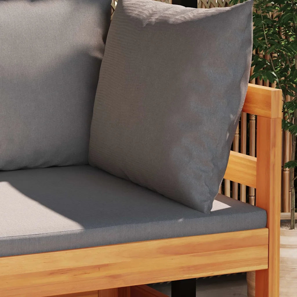 Salotto da Giardino-Set Divani Giardino 2 pz con Cuscini Grigio Scuro Legno Acacia 360585