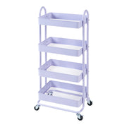 Carrello di servizio mobile contenitore per cucina/soggiorno con 4 cestelli acciaio 104 x 46 x 35 cm viola 03_0009242