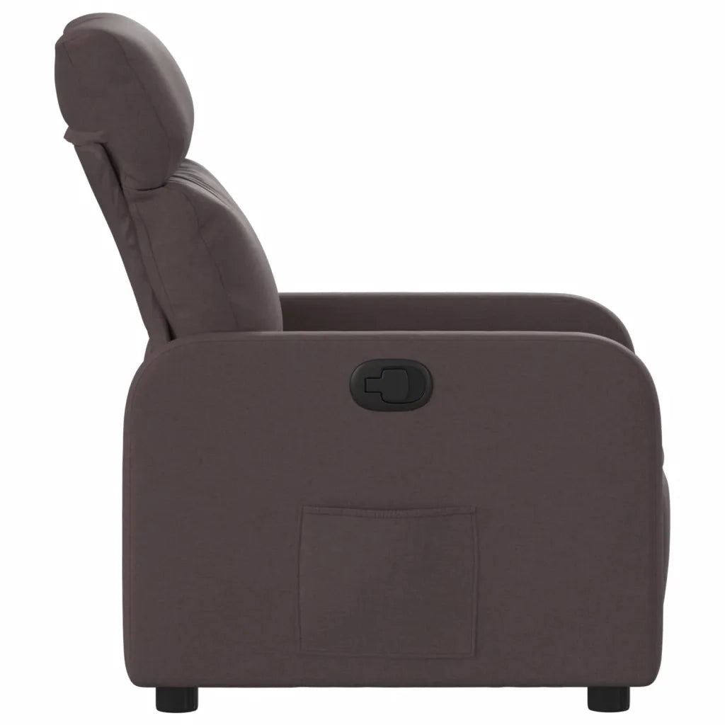 Divano Sedia-Poltrona Reclinabile Marrone Scuro in Tessuto 809269