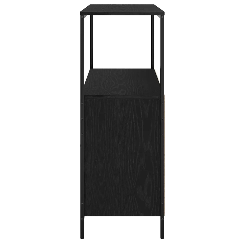 vidaXL Mobile da Bagno con Ripiani Rovere Nero 76,5x35x95 cm