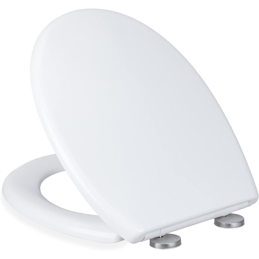 Relaxdays sedile wc con chiusura ammortizzata, asse ovale, sganc