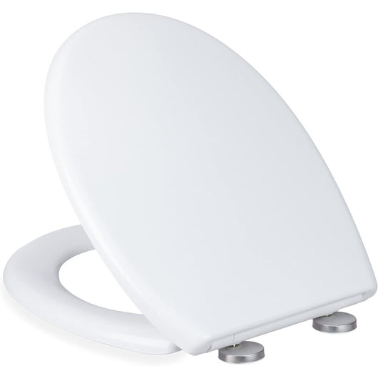 Relaxdays sedile wc con chiusura ammortizzata, asse ovale, sganc