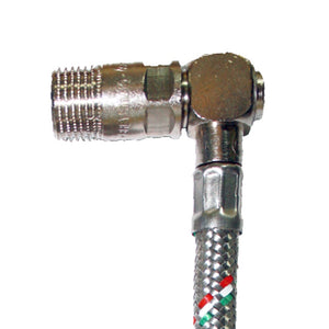 Flessibile d m10x1 in acciaio inox con curva per miscelatore