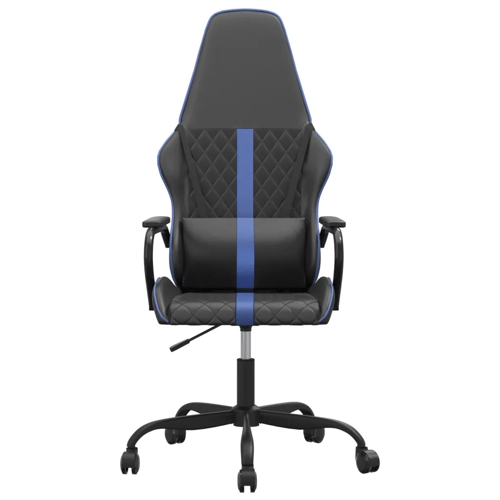 Sedia da Gaming | Sedia da e-sports Massaggiante Blu e Nero in Similpelle