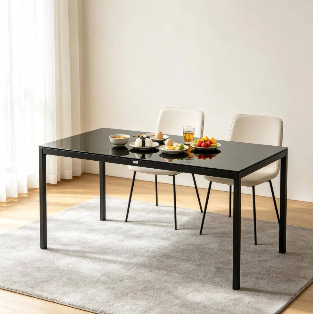 TAVOLO da pranzo da esterno 180x80x72 cm Alluminio Nero