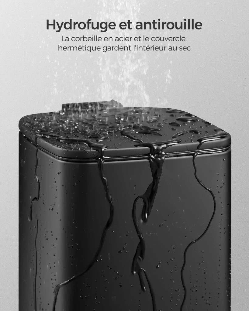Cestino per il bagno cestino a pedale con coperchio 6 litri per piccoli spazi chiusura ammortizzata nero 12_0007255