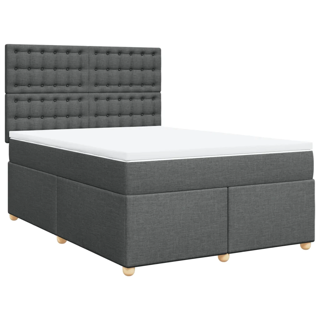 Giroletto a Molle con Materasso Grigio Scuro 140x190 cm Tessuto 3293590