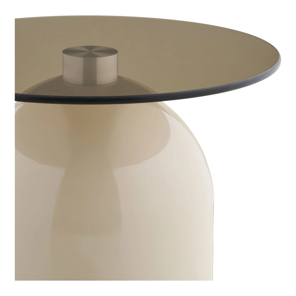Tavolino Ravello, Beige, Vetro, 40x40x52 cm