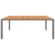 Tavolo Giardino 200x150x75 cm Massello Acacia Polyrattan Grigio 310591