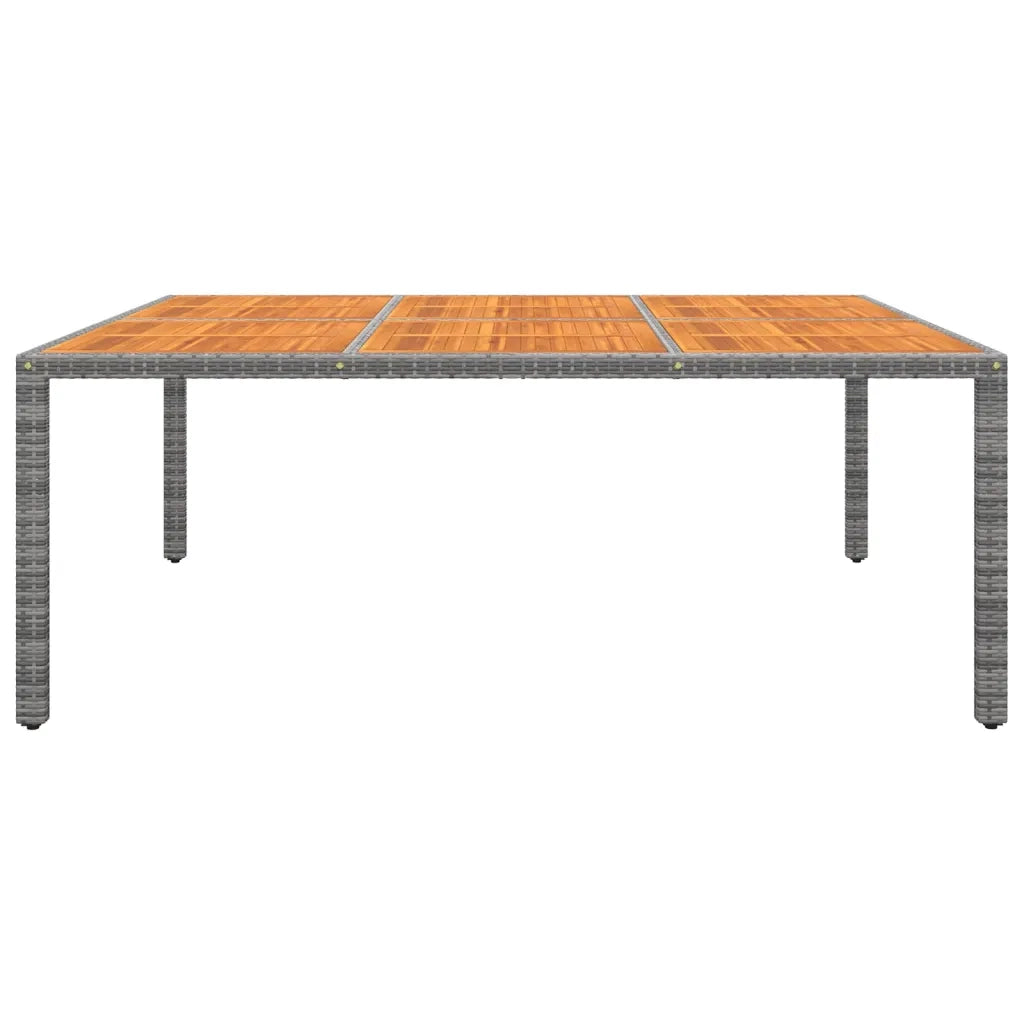 Tavolo Giardino 200x150x75 cm Massello Acacia Polyrattan Grigio 310591