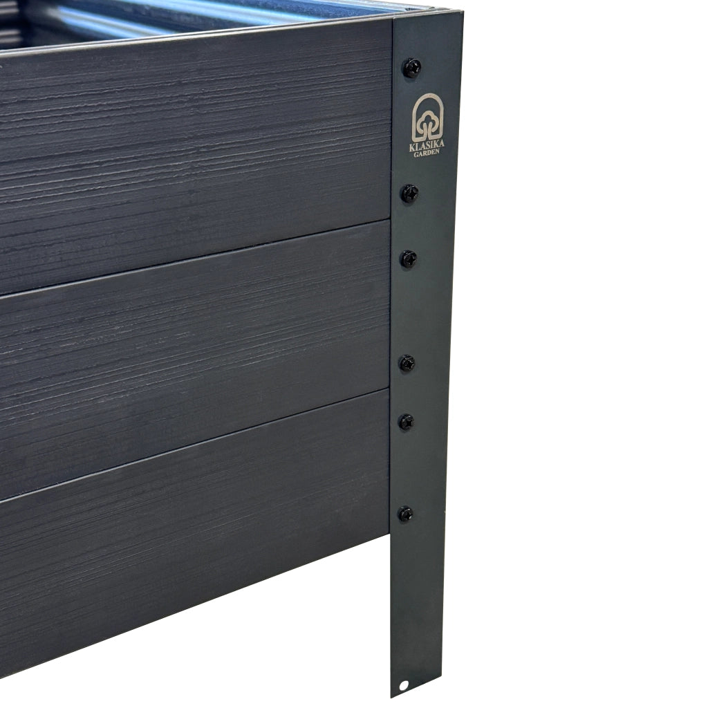 Fioriera rialzata GPPS KLASIKA Woodlook, antracite 150x75x30