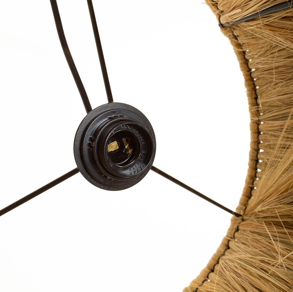 Plafoniera in fibra naturale marrone 38x38x38h