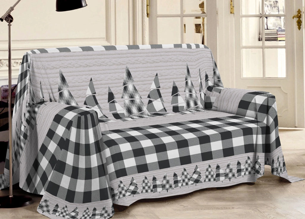 Telo Arredo Multiuso Linea Pensieri Delicati In Cotone Disegno Canada - Singolo - Grigio
