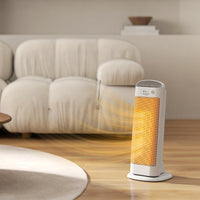 Stufa Elettrica Ceramica 2000W con 4 Modalità Riscaldamento Regolabile e Oscillazione Bianco