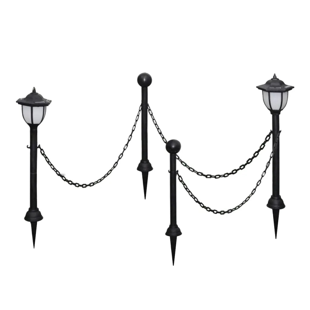 Set di 4 lampade solari da giardino con picchetti 70 x 70 x 70 cm PP nero 02_0046368