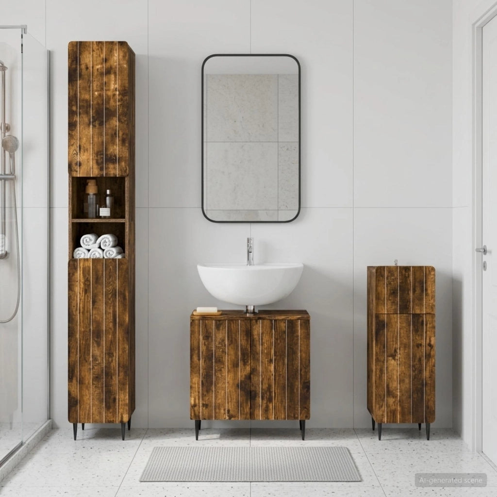 Set di armadietti da bagno in 3 pezzi ZWOLLE 3417842
