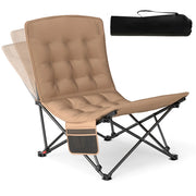 Sedia da campeggio pieghevole con schienale regolabile 67 x 90-110 x 87-73 cm comfort ergonomico design marrone 20_0011138