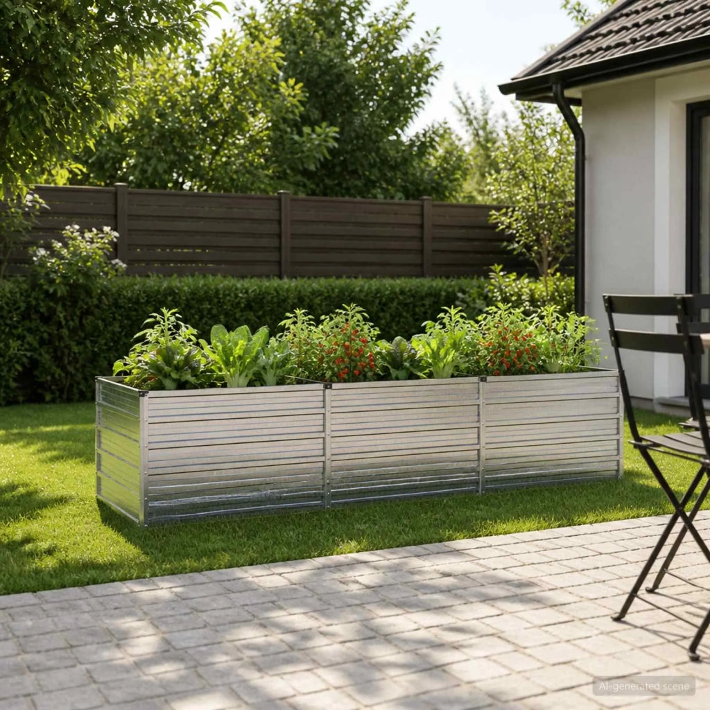 Letto rialzato da giardino Argento 240 x 80 x 55 cm 8006412