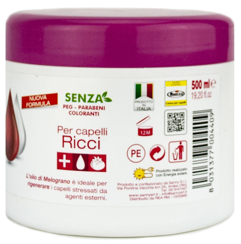 MAURY'S PROFESSIONAL CREMA RISTRUTTURANTE CAPELLI RICCI CON MELOGRANO 500ML SENZA PARABENI ANALLERGICA