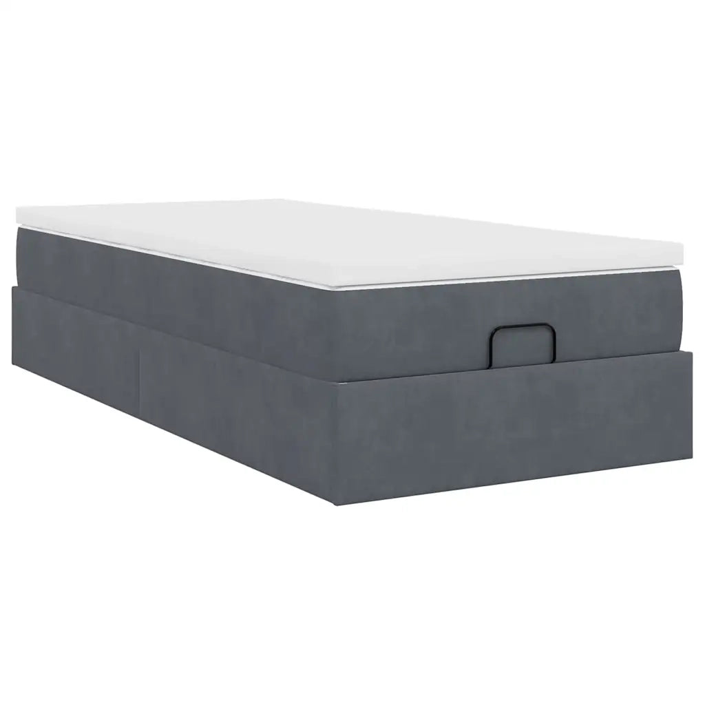 Struttura Letto Pouf con Materasso 90x200 cm in Velluto 3311160
