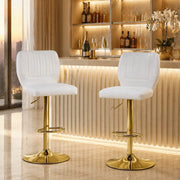 BARHOCKER Girevole 360° regolabile 62-83 cm in PU bianco e oro