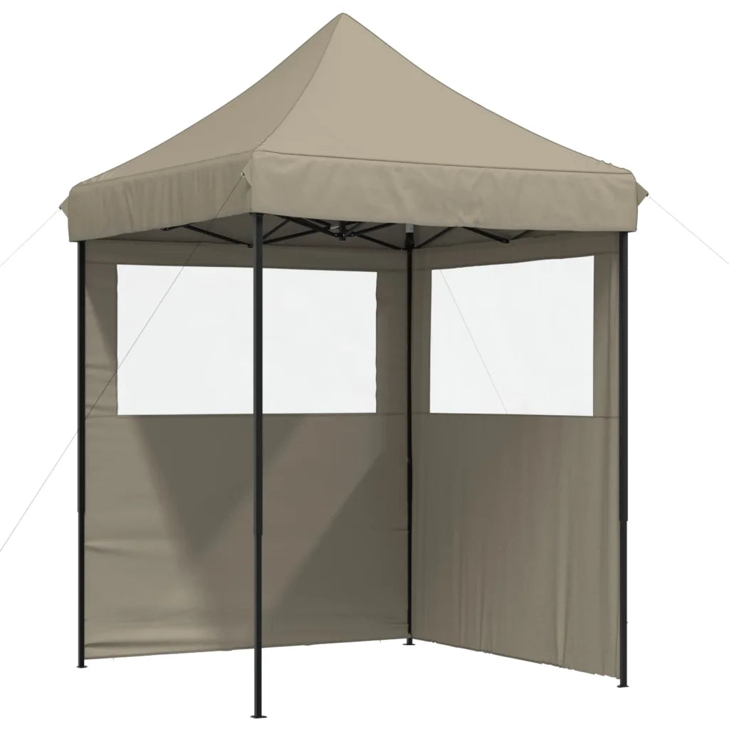 Tendone per Feste Pieghevole Pop-Up con 2 Pareti Tortora 4004994