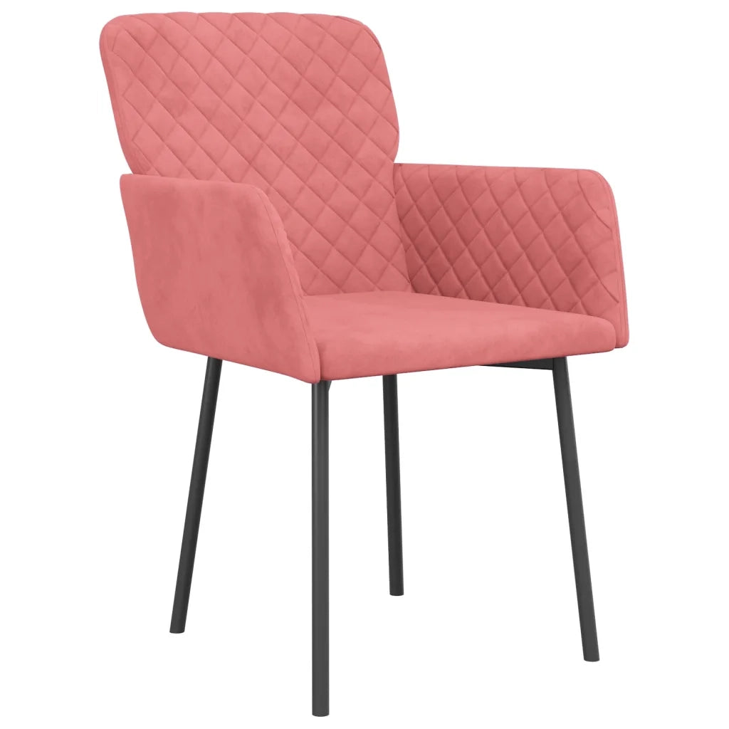 Sedie da Pranzo 2 pz Rosa in Velluto 344783