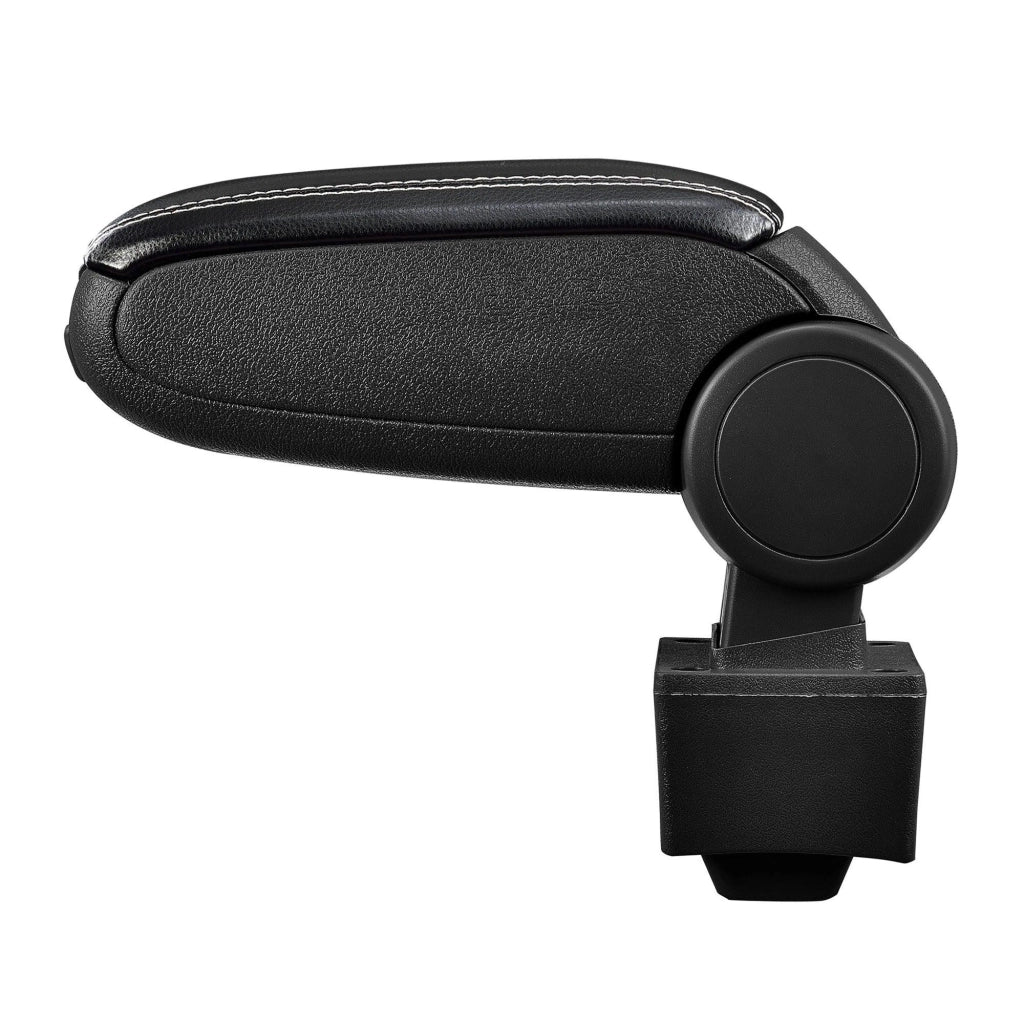 Bracciolo centrale per AUDI A3 8L con scomparto imbottito in similpelle nera con cuciture bianche 03_0000362