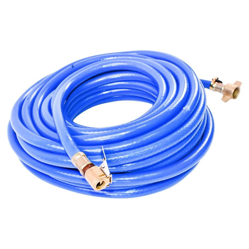 Tubo aria compressore blu L = 12 m con terminali di collegamento per gonfiare le ruote