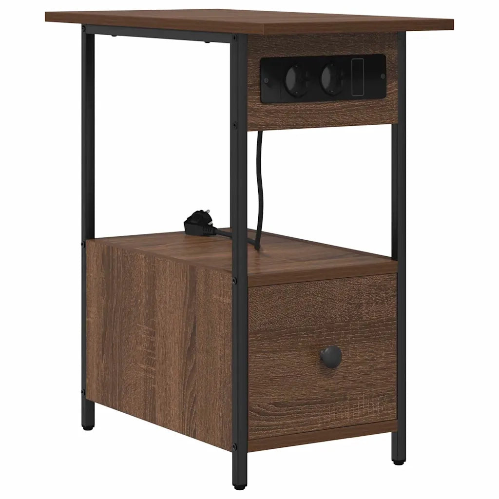 vidaXL Armadio da Notte con cassetto Rovere marrone 60 x 30 x 61 cm