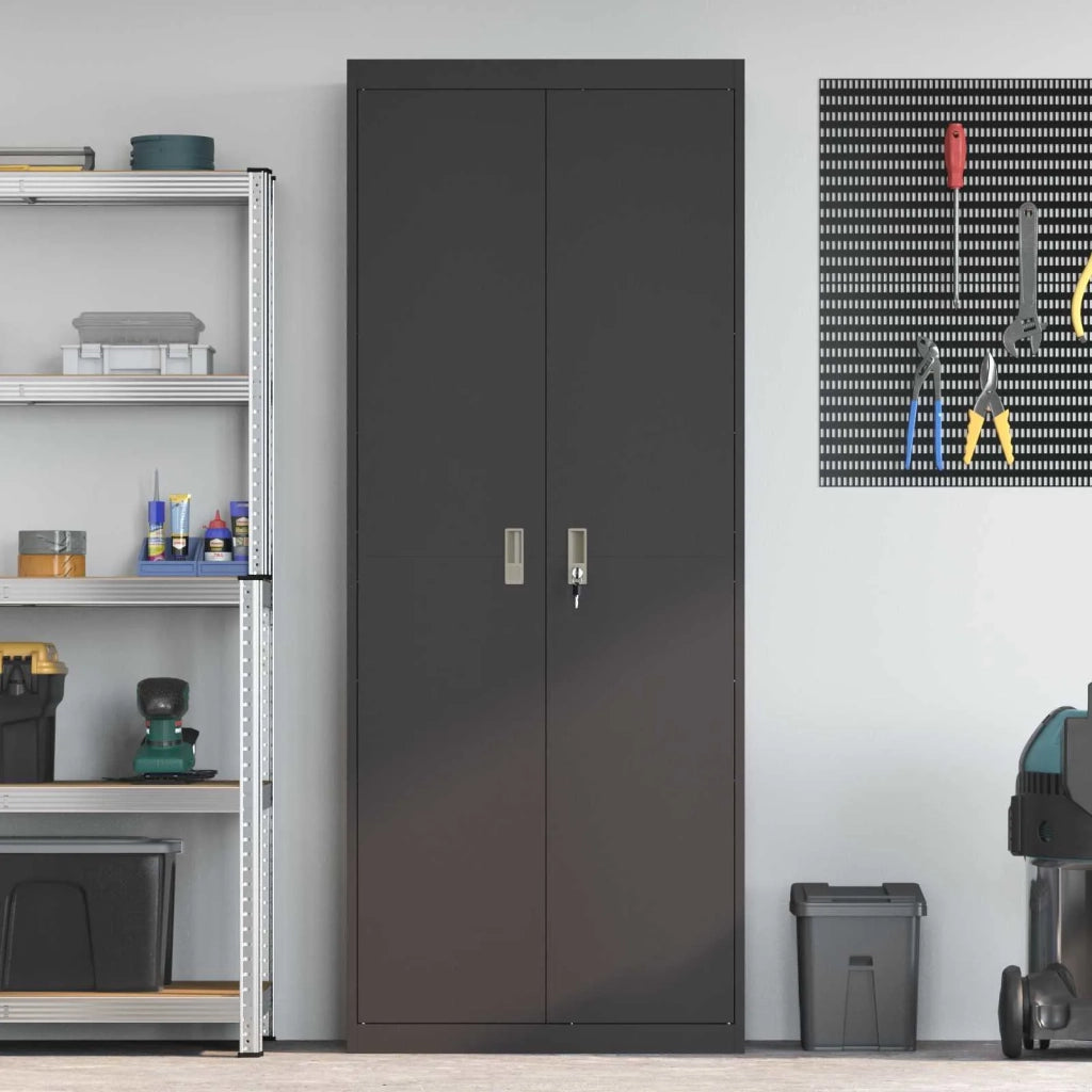 Armadio Nero 80 x 40 x 200 cm Acciaio