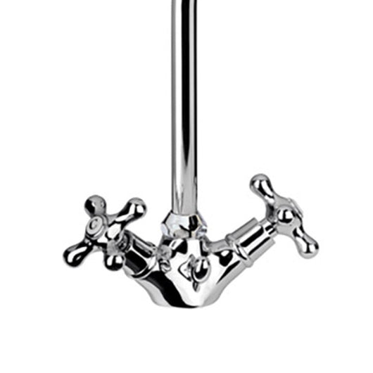 Rubinetto lavabo bianco serie liberty con canna alta