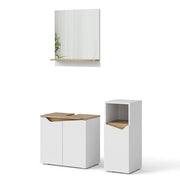 Vicco Set di mobili da bagno Bianco 3 parti, con mobile midi
