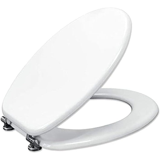 Copriwater universale tavoletta copri wc in legno mdf bianco cop