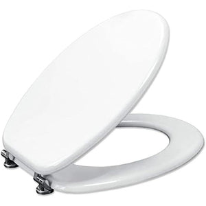 Copriwater universale tavoletta copri wc in legno mdf bianco cop