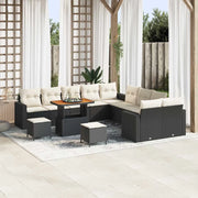 vidaXL Set Divano da Giardino 13 pcs Nero e crema 90 x 55 x 71 cm