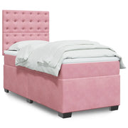 Giroletto a Molle con Materasso Rosa 90x200 cm in Velluto 3290827