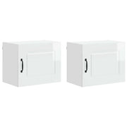 Set di 2 pensili da cucina funzionali dal design pulito 50 x 31 x 40 cm realizzati in legno composito bianco lucido 02_0053582