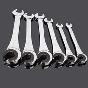 Serratura a doppia testa con manubrio a specchio e chiave a rasoio polacca - acciaio inox vanadio - set di chiavi inglese con testa fissa per 13 mm
