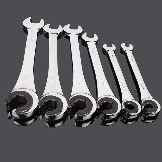 Serratura a doppia testa con manubrio a specchio e chiave a rasoio polacca - acciaio inox vanadio - set di chiavi inglese con testa fissa per 13 mm