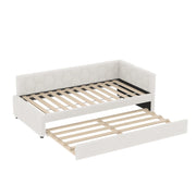 Letto singolo estraibile 90×200 cm con lampada da comodino; USB e Type-C; senza materasso; bianco