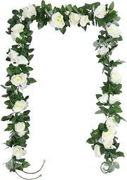 Decorazione - Versatil Bambù Arcobaleno Oscillante Fiori - Piante Sospese Esterno Interno Casa Cucina Giardino Ufficio Cerimonia di Matrimonio Hotel Festa - 2 x 19 cm Bianco