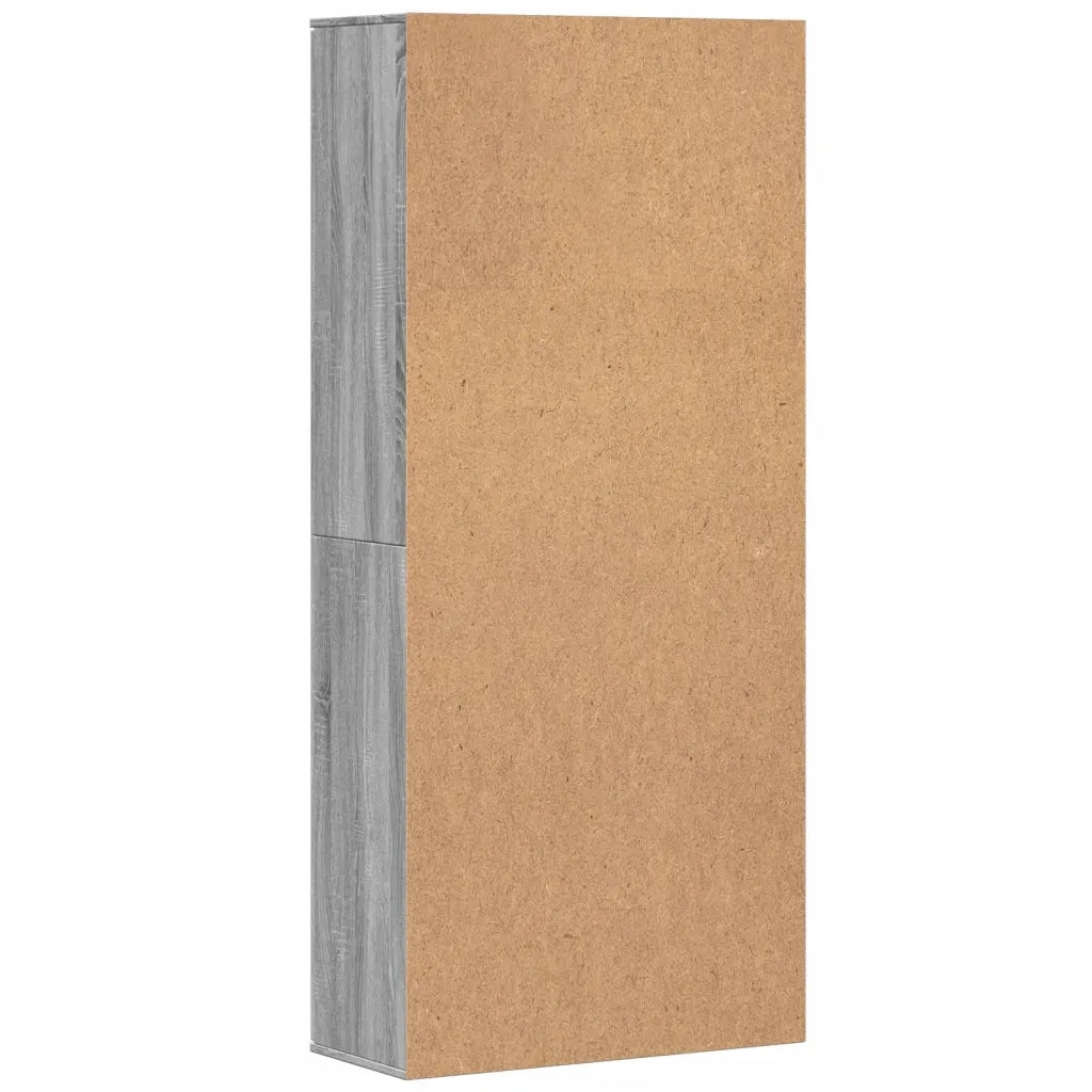 Credenza Grigio Sonoma 80x35x180 cm in Legno Multistrato