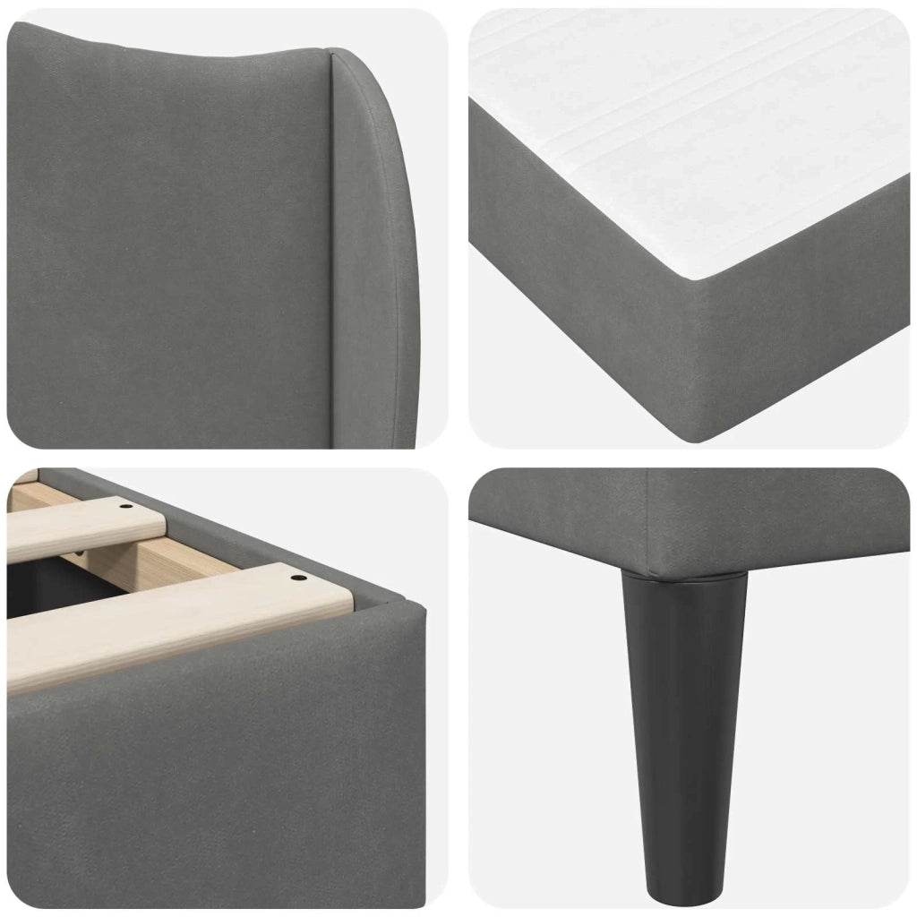 Struttura del letto Grigio Scuro 200 x 200 cm Velluto