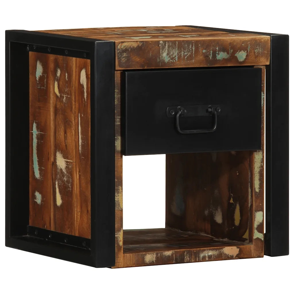 Comodini 2 pz Multicolore 40x35x40cm in Legno Massello Recupero