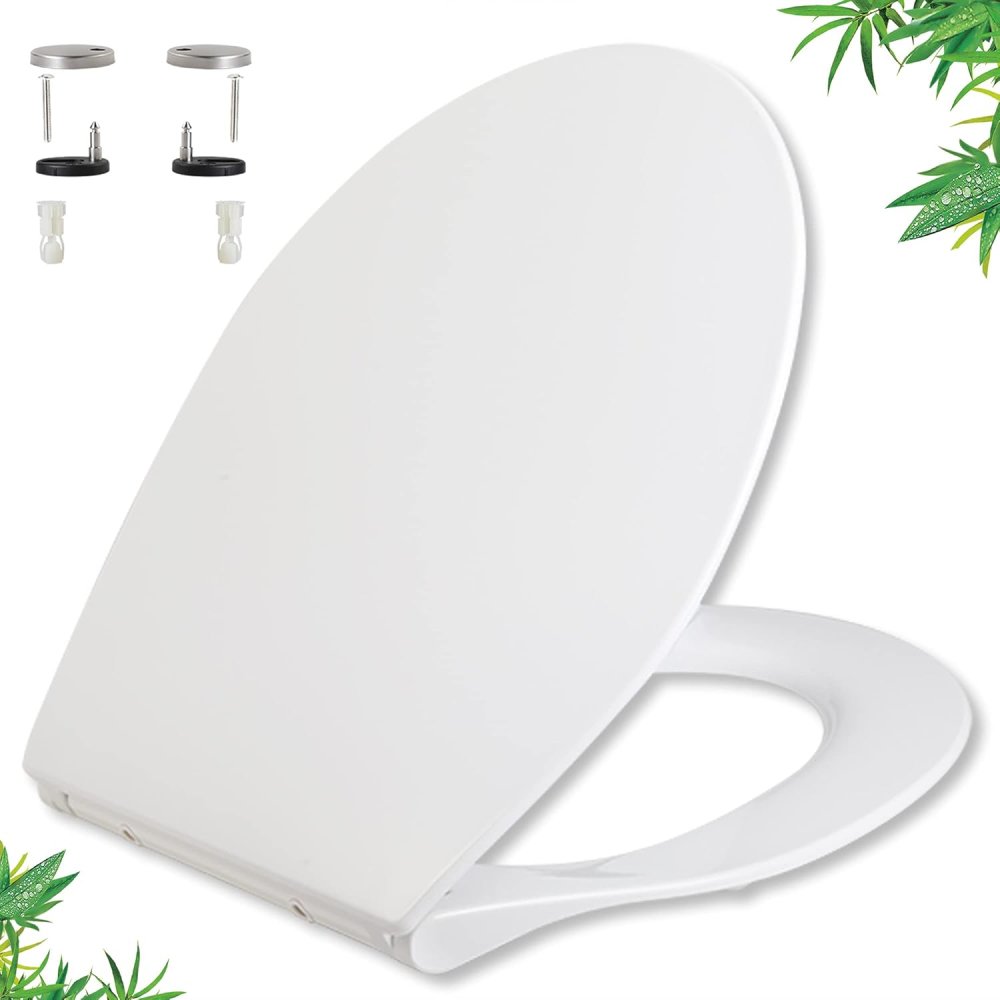 Sedile per wc con abbassamento automatico, antibatterico, rimovi